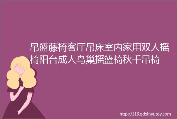 吊篮藤椅客厅吊床室内家用双人摇椅阳台成人鸟巢摇篮椅秋千吊椅