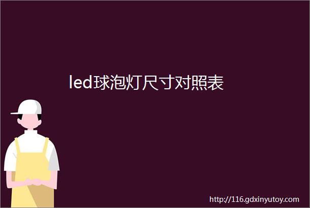 led球泡灯尺寸对照表