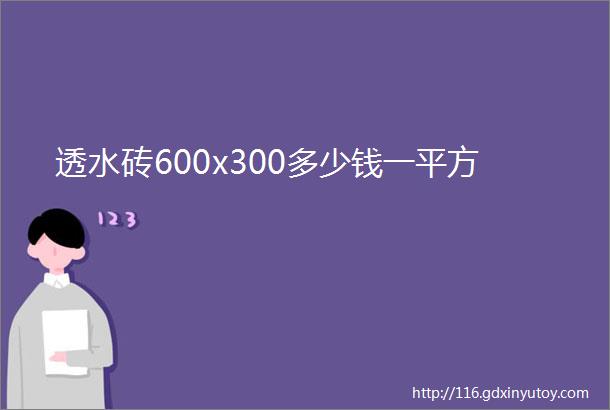 透水砖600x300多少钱一平方