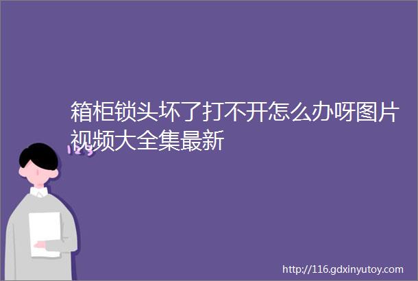 箱柜锁头坏了打不开怎么办呀图片视频大全集最新